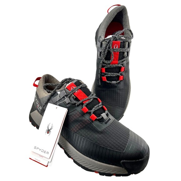 NIB Spyder Blackburn Men’s 11.5 M Waterproof Hiking Shoes Black Red Outdoorsman - Picture 1 of 13